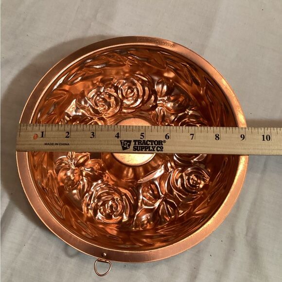 Copper Floral Wall Hanging Dessert Cake Mold 1963 AHG Made in Hong Kong 5 Cups - Picture 7 of 11